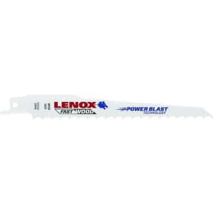 Lenox 6" 4TPI Wood Cutting Reciprocating Saw Blade 5-Pack: $8