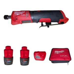 Milwaukee M12 Fuel 1/4" Straight Die Grinder Kit w/ 2 Batteries: $229.99