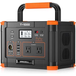 Grecell 999Wh 1,000W Portable Solar Generator: $409.99