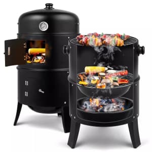 3-in-1 Vertical Charcoal Smoker: $52 3-in-1 Vertical Charcoal Smoker: $52