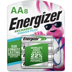 Energizer Power Plus Rechargeable AA Batteries 8-Pack: $18 w/ Subscribe & Save