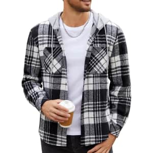 Coofandy Men's Long Sleeve Plaid Flannel Jacket: $17.99 Coofandy Men's Long Sleeve Plaid Flannel Jacket: $17.99