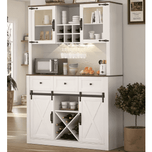 Vowner Farmhouse Bar Cabinet w/ Sliding Barn Door: $123