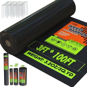 3x100ft Weed Barrier Landscape Fabric: $14