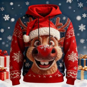 Men's Christmas Elk Hoodie: $9 Men's Christmas Elk Hoodie: $9