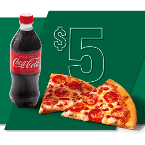 7-Eleven 2 Slices of Pizza + 20-oz. Soda: $5 7-Eleven 2 Slices of Pizza + 20-oz. Soda: $5