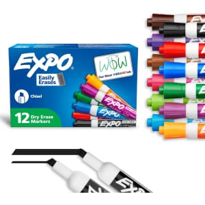 Expo Chisel Tip Dry Erase Markers 12-Pack: $6.10 via Sub & Save