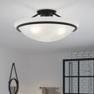 Alcott Hill Wilbrecht Glass Semi Flush Light: $146 Alcott Hill Wilbrecht Glass Semi Flush Light: $146
