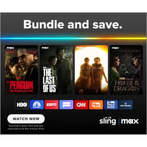 Sling Blue TV + Max Bundle: $52/mo. Sling Blue TV + Max Bundle: $52/mo.