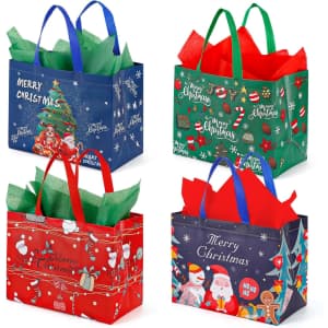 Yangte 12 Pack 13" Large Christmas Gift Bags with Tissue Paper: $12.49