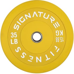 Signature Fitness 35-lb. 2" Olympic Bumper Plate Weight Plate: $15.99