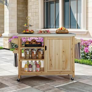 Yitahome53.7" Solid Wood Movable Kitchen Cart: $109.99