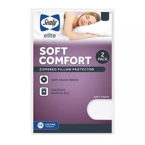 Sealy Elite Soft Comfort Zippered Pillow Protector 2-Pack: $10
