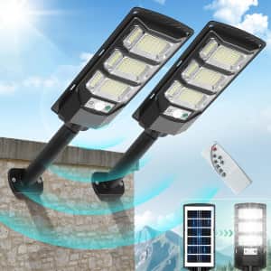 Fowseek Solar Street Lights 2-Pack: $24.99