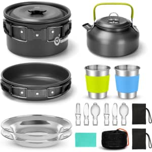 Odoland 15-Piece Camping Cookware Set: $19.99