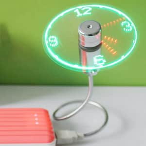USB Clock Fan with Real Time Clock LED Light: $9.99 USB Clock Fan with Real Time Clock LED Light: $9.99