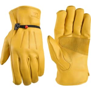 Wells Lamont Men's Leather Work Gloves with Wrist Closure: $11