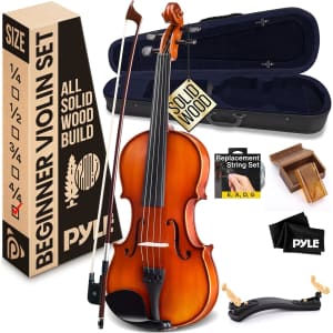 Pyle 4/4 Full Size Violin Fiddle Set w/ Accessory Kit: $64 Pyle 4/4 Full Size Violin Fiddle Set w/ Accessory Kit: $64