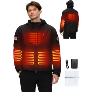 Men's Heated Jacket w/ 12V Battery: $52