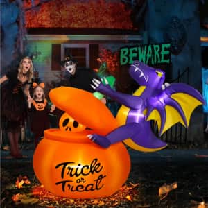 6FT Halloween Inflatable Pumpkin Dinosaur: $40.99