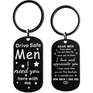 Drive Safe Stainless Steel Keychain Gift: $4.49