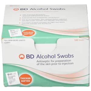 BD Alcohol Swabs 100-Pack: $2.72