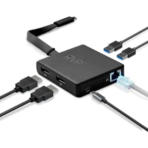 RVP+ 6-in-1 USB-C Docking Station: $19