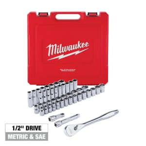 Milwaukee 47-Piece 1/2 " Drive SAE/Metric Ratchet and Socket Mechanics Tool Set: $154.97 Milwaukee 47-Piece 1/2 " Drive SAE/Metric Ratchet and Socket Mechanics Tool Set: $154.97