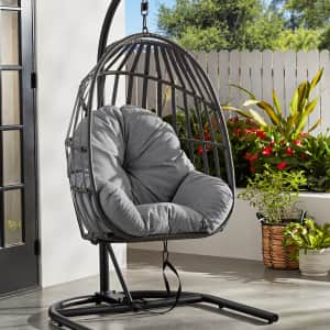 Mainstays Outdoor Wicker Patio Hanging Egg Chair: $97