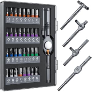 32-in-1 T-Handle Magnetic Ratchet Screwdriver Set: $22