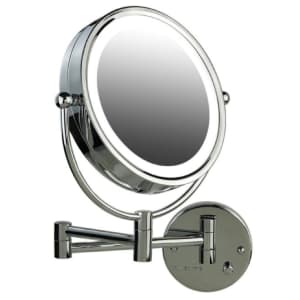 Ovente 9" Lighted Wall Mount Makeup Mirror with 1X/7X Magnification: $60