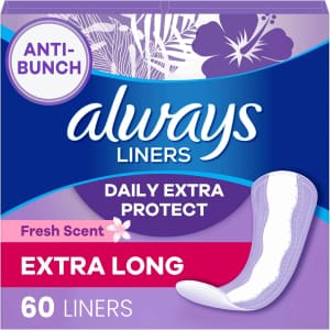 Always Daily Extra Protect Liners 60-Pack: $5.96 via Sub. & Save Always Daily Extra Protect Liners 60-Pack: $5.96 via Sub. & Save