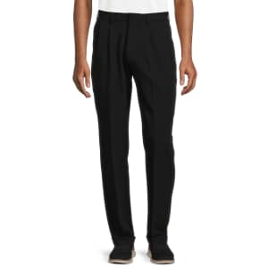 George Men's Stretch Pleated Cuffed Suit Pants: $9.45