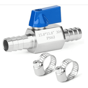 5/8" Mini Ball Valve Shut Off Switch w/ 4pc Clamps: $24