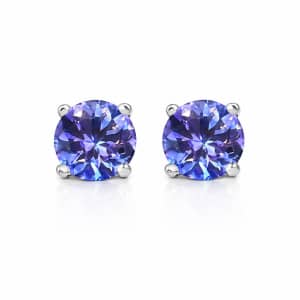RMZ Gold Nyc 925 1.60 TCW Sterling Silver Round Tanzanite Stud Earrings: $11