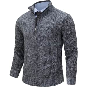 Men's Full-Zip Stand-Collar Cardigan: from $13.25