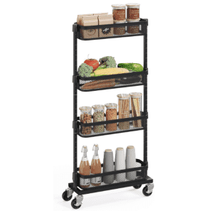 Songmics 4-Tier Slim Storage Cart: $33 Songmics 4-Tier Slim Storage Cart: $33
