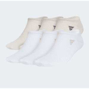adidas Men's Superlite 3.0 No-Show Socks 6-Pair Pack: $7.65