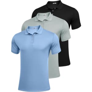 Pinspark Men's Golf Polo Shirt 3-Pack: $16.19