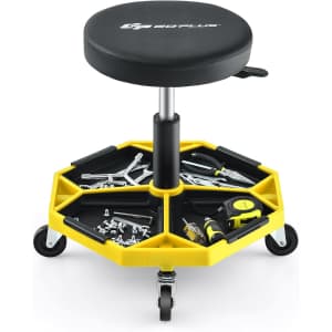 Goplus Adjustable-Height Rolling Mechanic Stool w/ Magnetic Tool Tray: $50 Goplus Adjustable-Height Rolling Mechanic Stool w/ Magnetic Tool Tray: $50