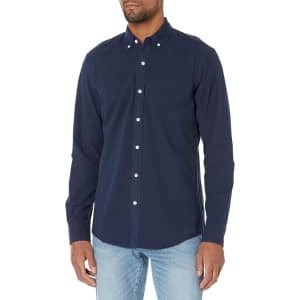 Amazon Essentials Men's Slim-Fit Long-Sleeve Pocket Oxford Shirt: $12