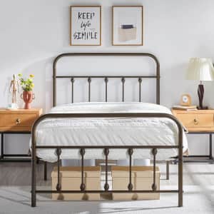 Yaheetech Classic Metal Platform Bed Frame Twin Size: $71.99