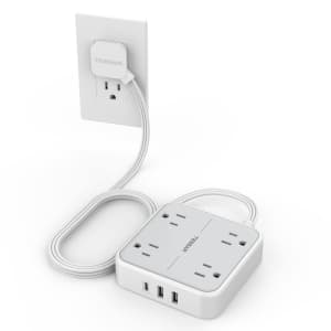 Tessan Flat Plug USB Power Strip: $17