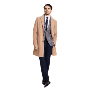 Tommy Hilfiger Men's Addison Wool-Blend Trim Fit Overcoat: $99.99