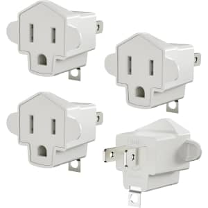 Superdanny 2 Prong to 3 Prong Outlet Adapter 4-Pack: $5.69