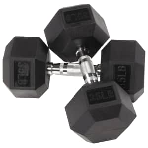 BalanceFrom Rubber Hex Dumbbells 35-lbs. Pair: $39.99
