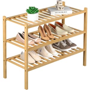 3-Tier Bamboo Shoe Rack: $17 3-Tier Bamboo Shoe Rack: $17