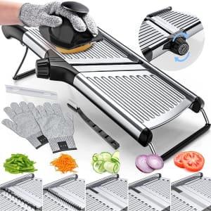 Gramercy Adjustable Stainless Steel Mandoline Slicer: $38