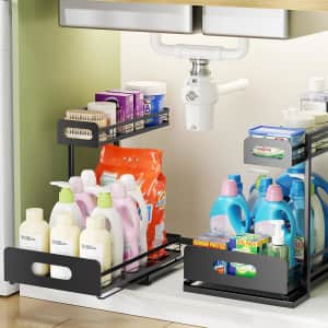 Delamu 2-Tier Under Sink Organizer 2-Pack: $19.99