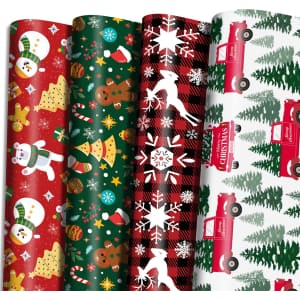 Jumbo 29" x 42" Christmas Wrapping Paper 4-Pack: $6.99 Jumbo 29" x 42" Christmas Wrapping Paper 4-Pack: $6.99